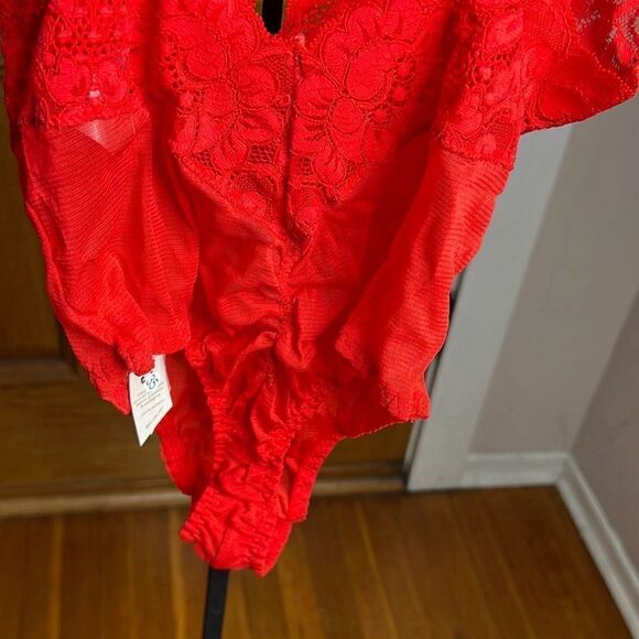 We Are Hah Cheap And Cheerful Bodysuit In Blood Orange Small Nwt - Picture 7 of 9